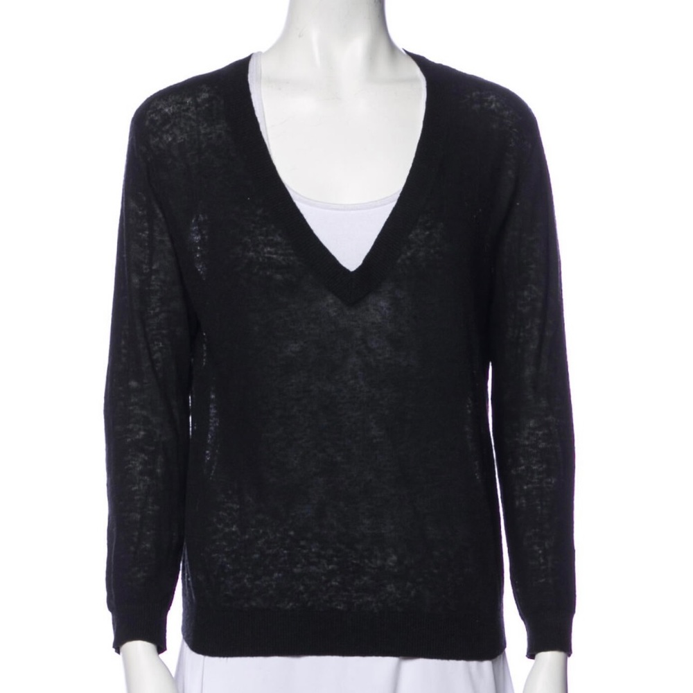 Parrish Navy V-neck sweater size small